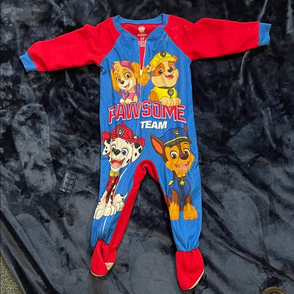 Paw Patrol Pawsome Team Kids Footie - Red and Blue - Picture 1 of 1